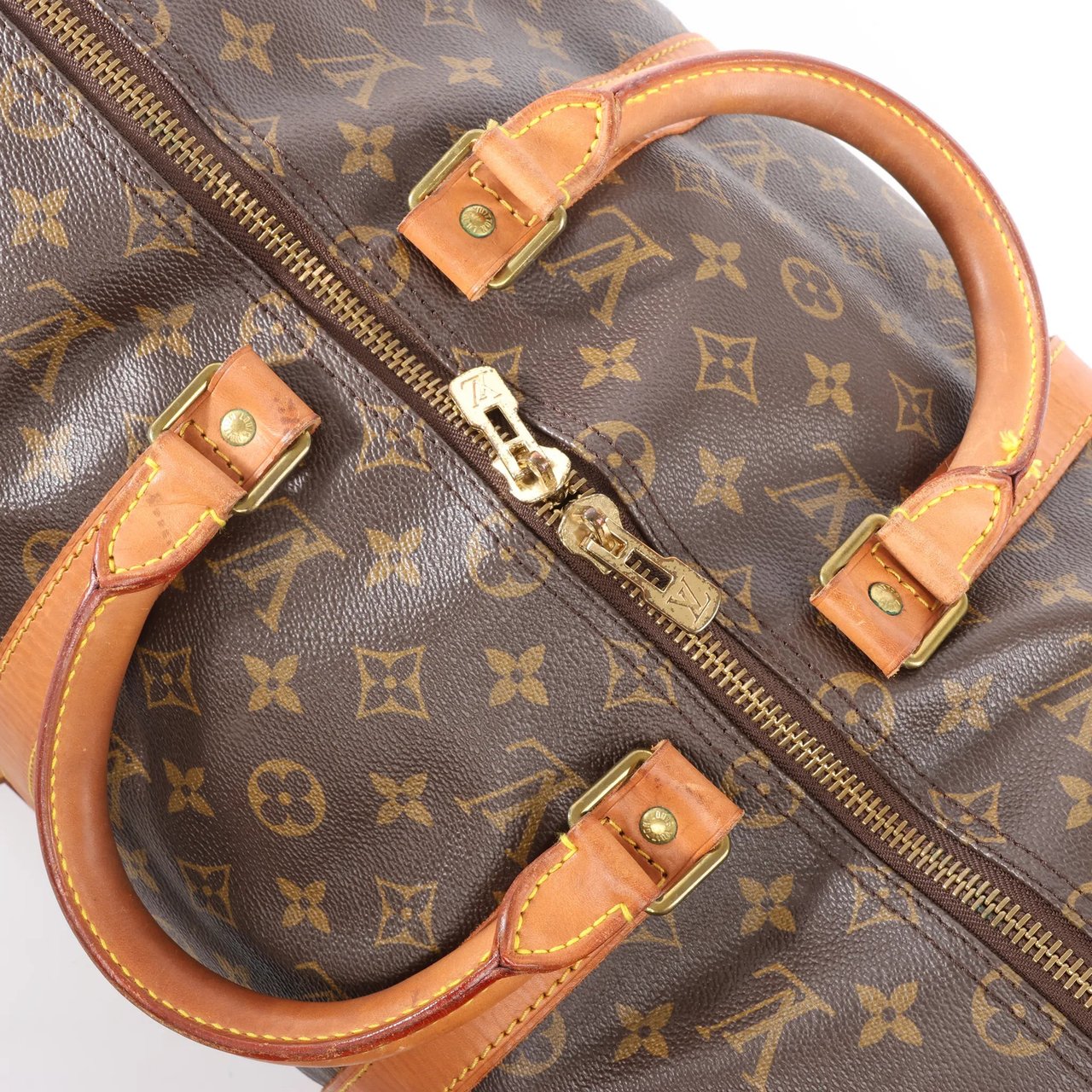 Louis Vuitton Louis Vuitton Keepall Bandoulière 50 Monogram Canvas Travel Bag in Brown M41416 Bruin