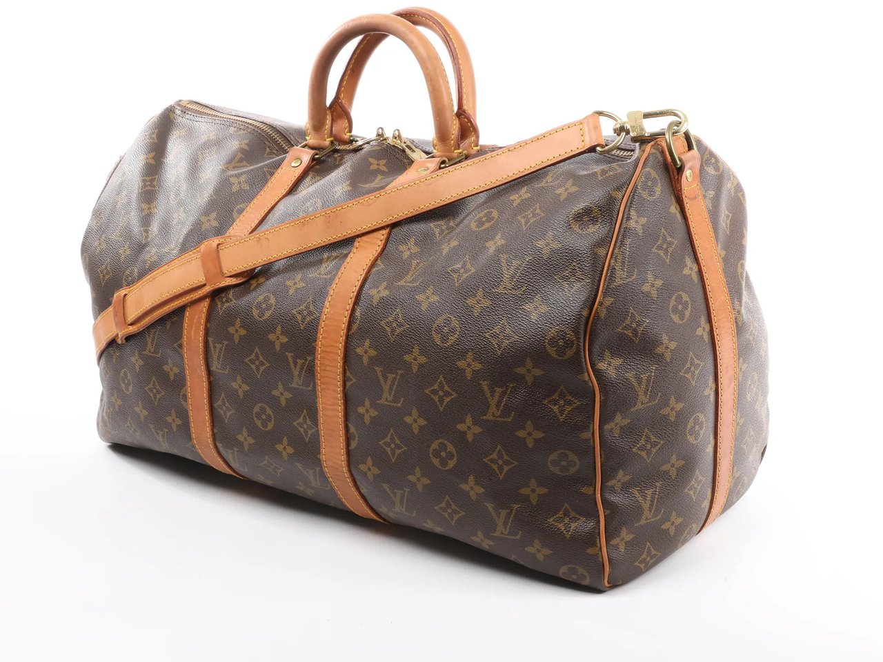 Louis Vuitton Louis Vuitton Keepall Bandoulière 50 Monogram Canvas Travel Bag in Brown M41416 Bruin