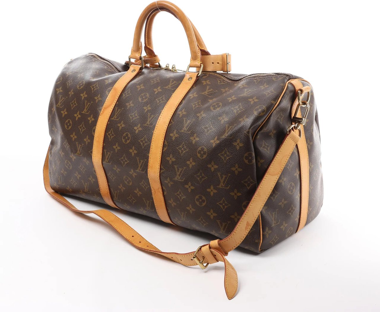 Louis Vuitton Louis Vuitton Keepall Bandoulière 50 Monogram Canvas Travel Bag in Brown M41416 Bruin