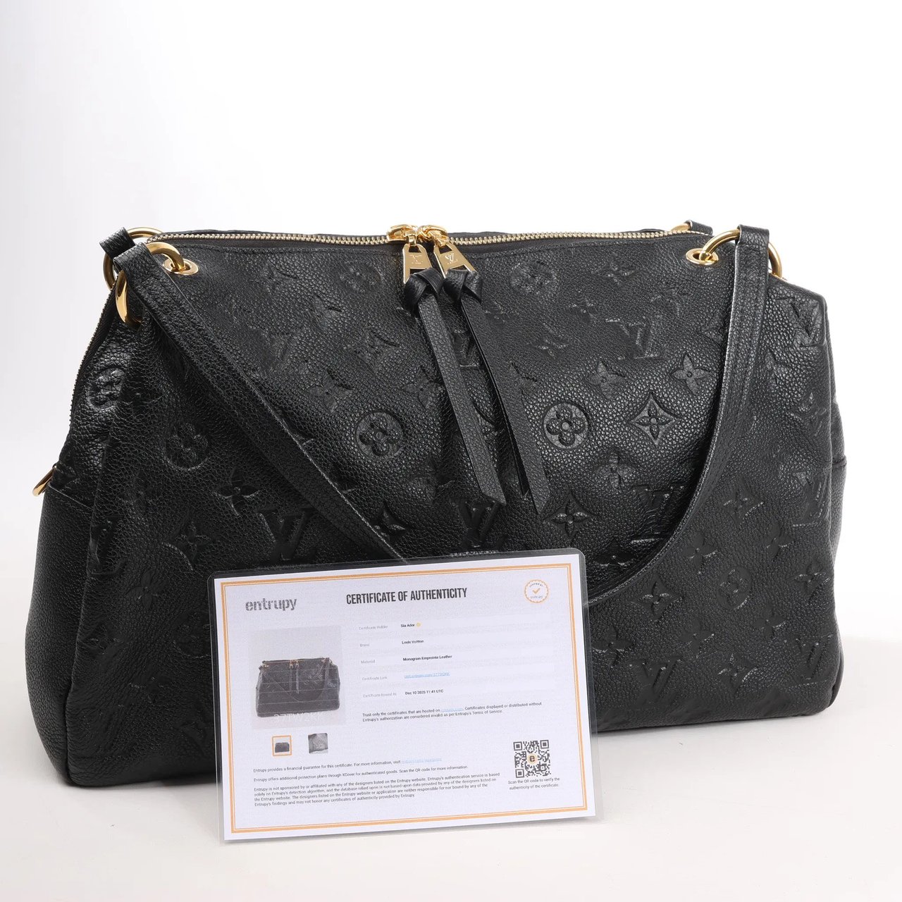 Louis Vuitton Louis Vuitton Pontheiu Monogram Empreinte Shoulder Bag in Black M43719 Zwart