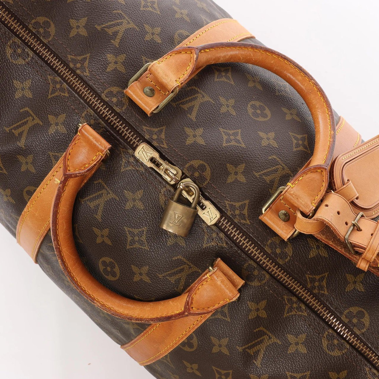 Louis Vuitton Louis Vuitton Keepall Bandoulière 50 Monogram Canvas Travel Bag in Brown M41416 Bruin