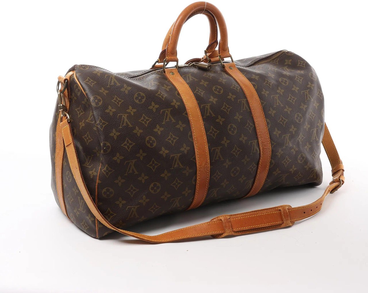 Louis Vuitton Louis Vuitton Keepall Bandoulière 50 Monogram Canvas Travel Bag in Brown M41416 Bruin