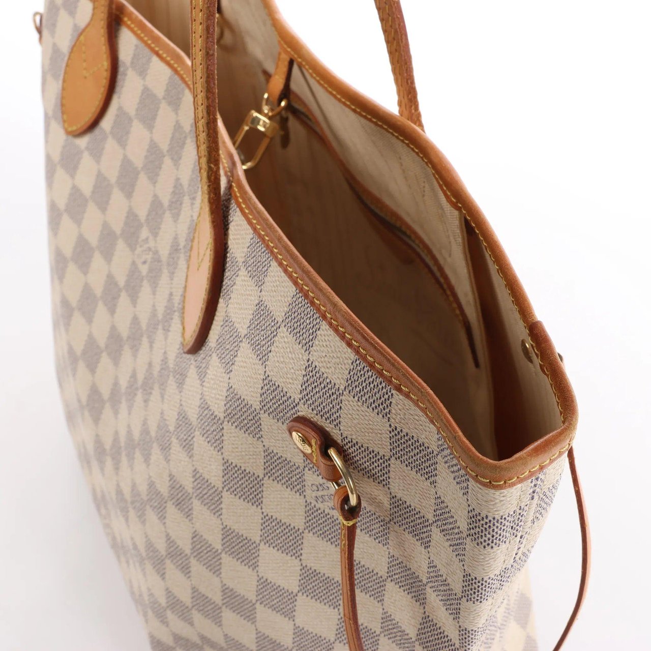 Louis Vuitton Louis Vuitton Neverfull MM Damier Azur Shoulder Bag in Beige N51107 Beige