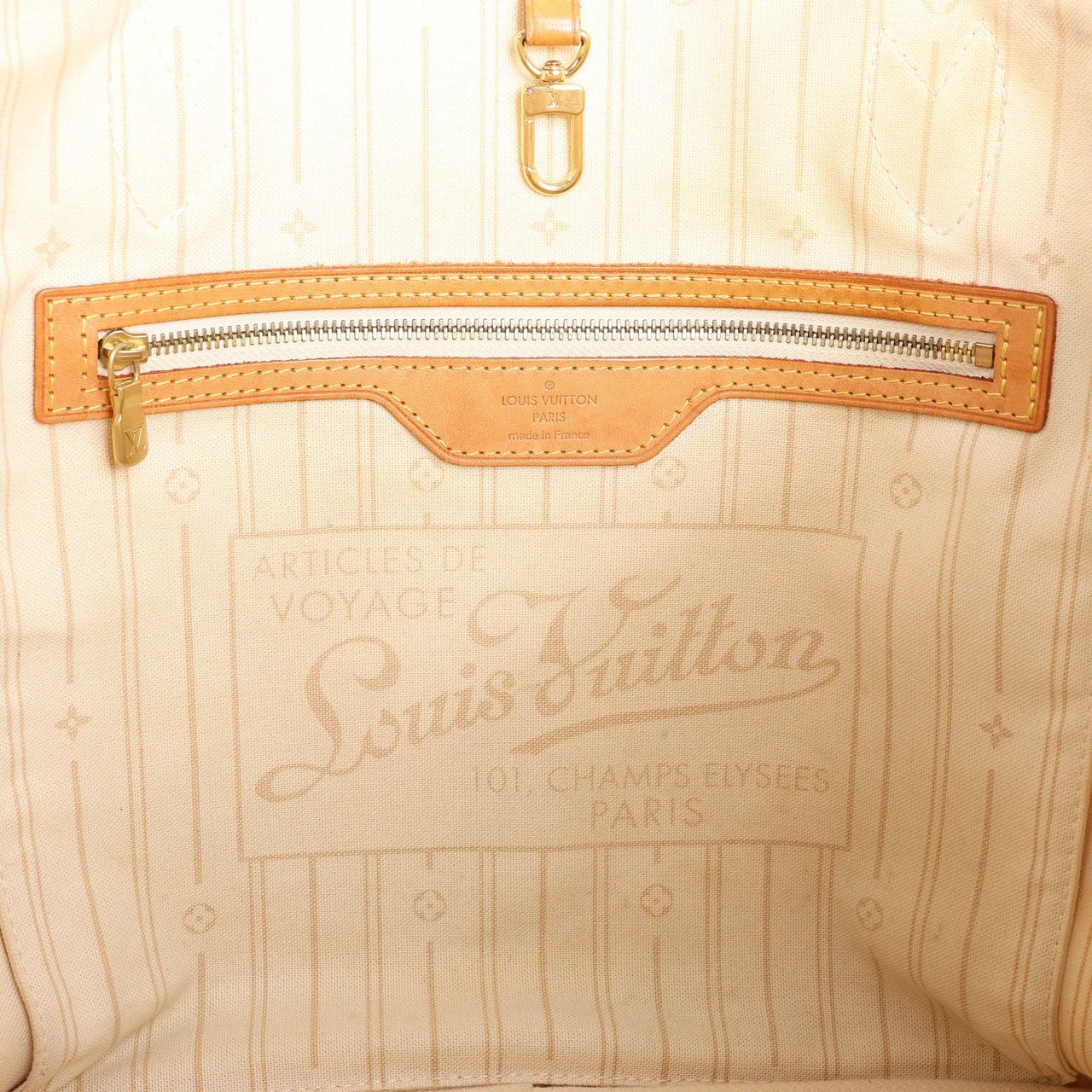 Louis Vuitton Louis Vuitton Neverfull MM Damier Azur Shoulder Bag in Beige N51107 Beige