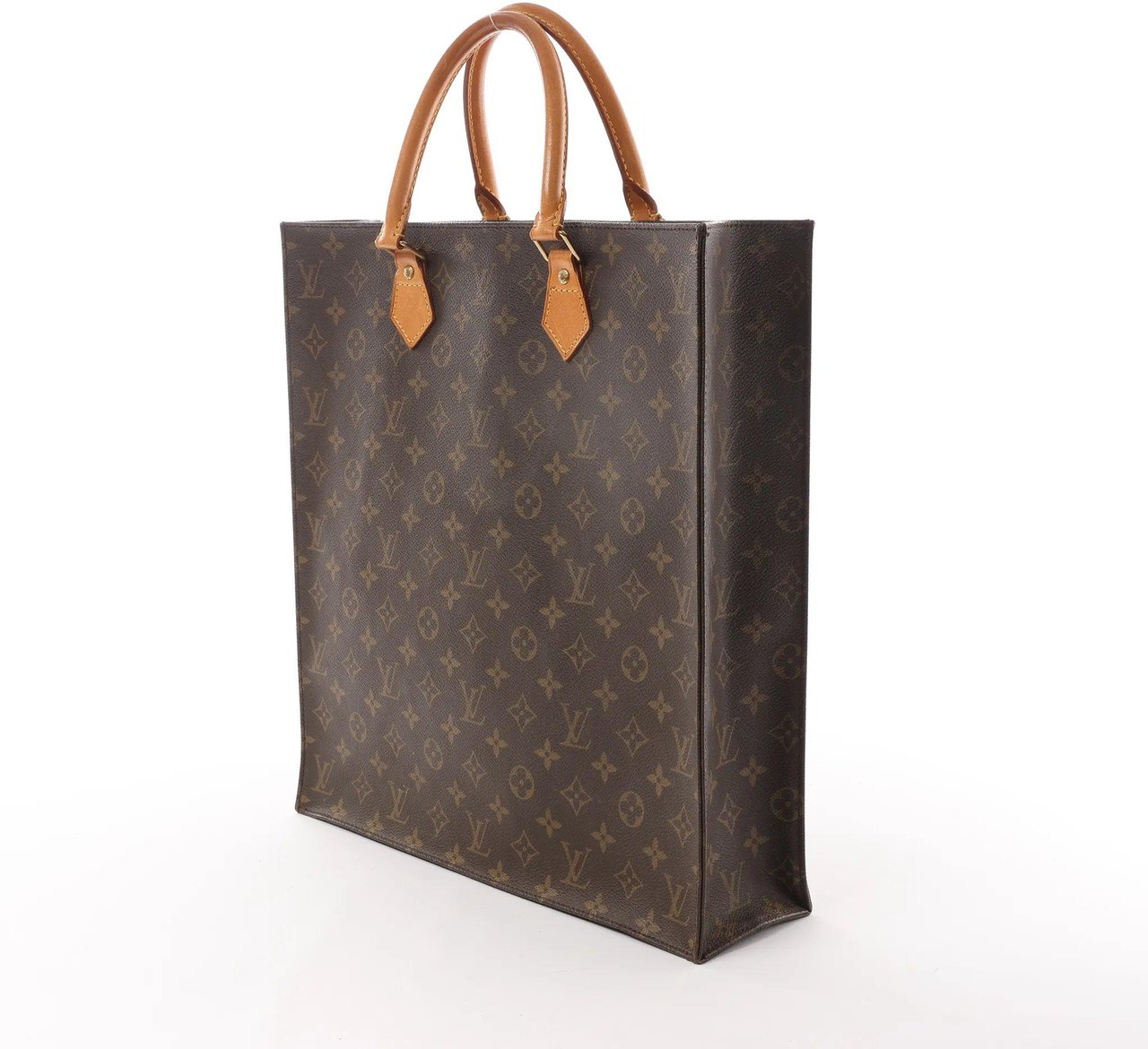 Louis Vuitton Louis Vuitton Sac Plat Monogram Canvas Handbag in Brown M51140 Bruin