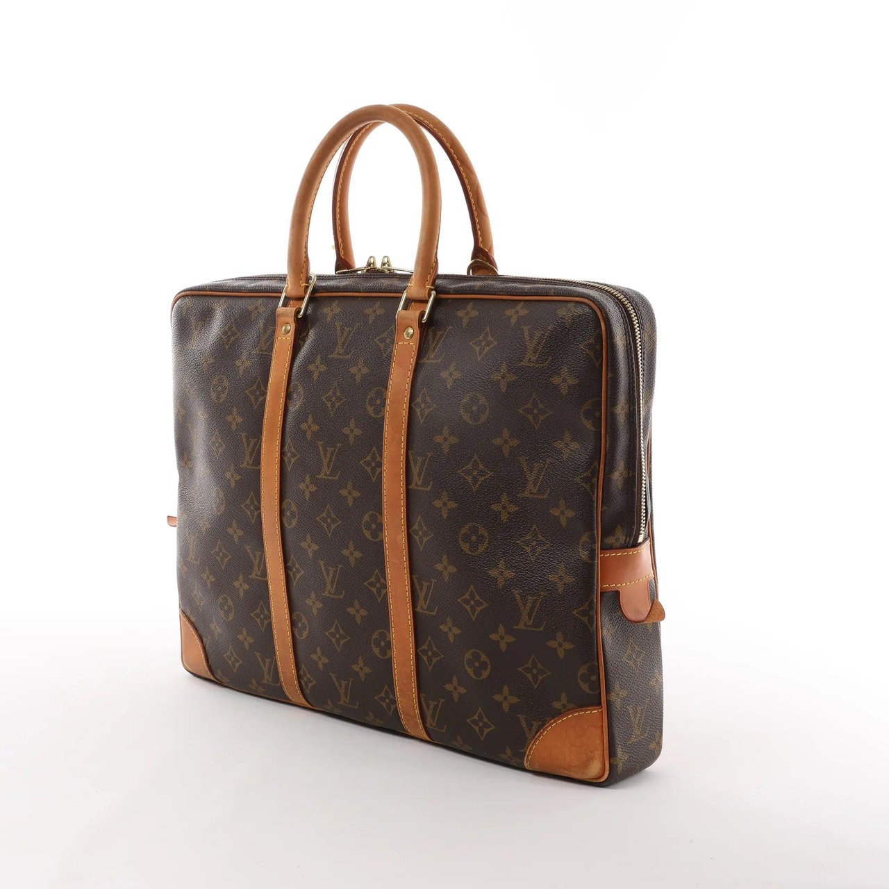 Louis Vuitton Louis Vuitton Porte Documents Voyage Monogram Canvas Handbag in Brown M53361 Bruin