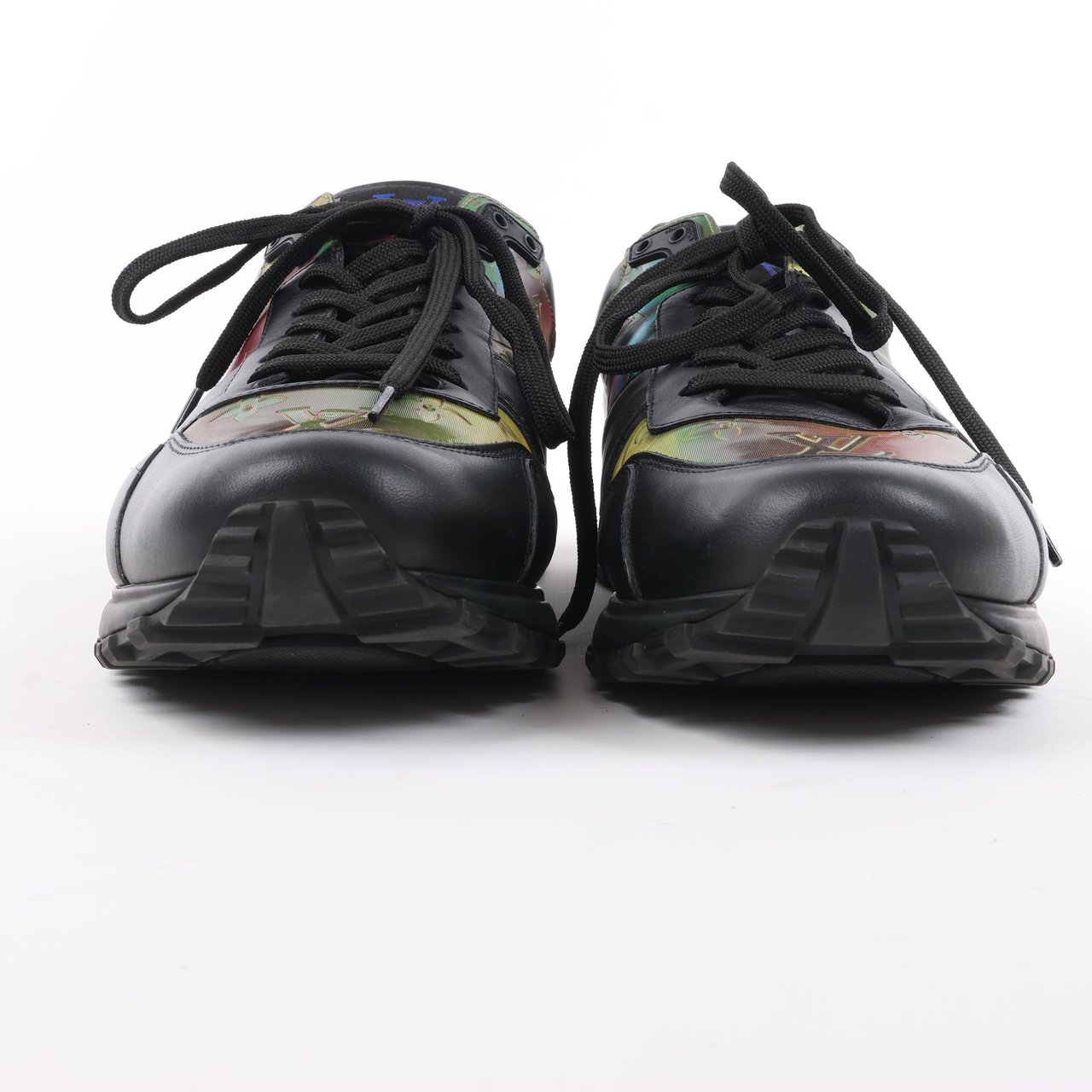 Louis Vuitton Louis Vuitton Runaway Line 20 years Monogram Rainbow Leather x Fabric Sneakers in Black x Multicolor GO0230, Size 45 EU Divers