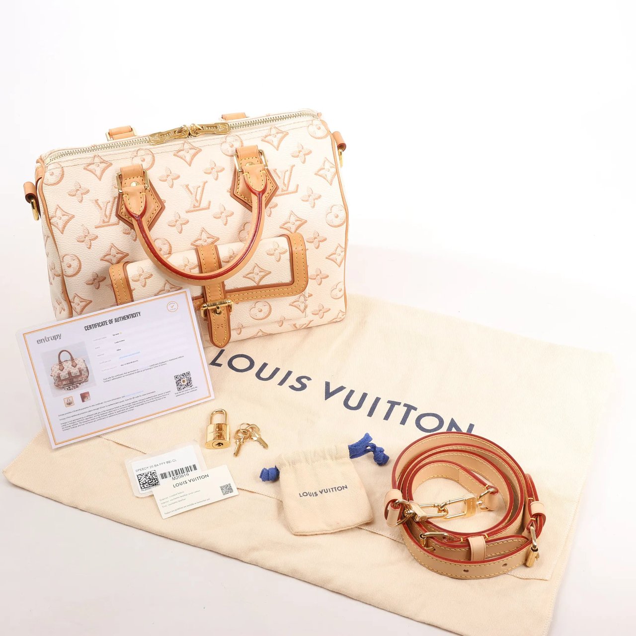Louis Vuitton Louis Vuitton Speedy Bandouliere 25 Monogram Canvas Handbag in Beige M20919 Beige