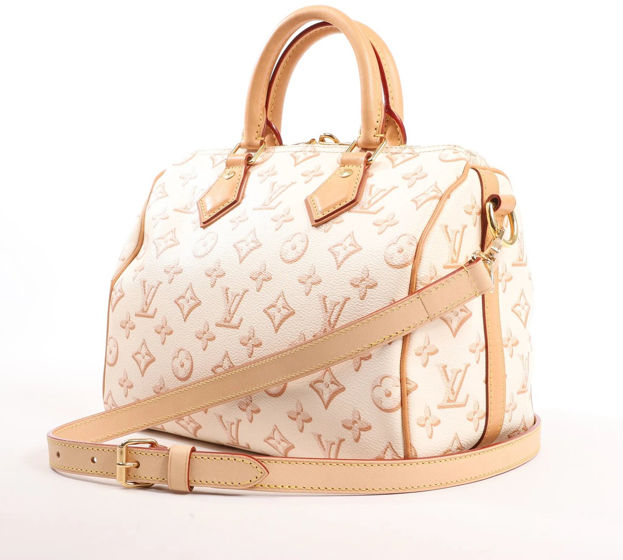 Louis Vuitton Louis Vuitton Speedy Bandouliere 25 Monogram Canvas Handbag in Beige M20919 Beige
