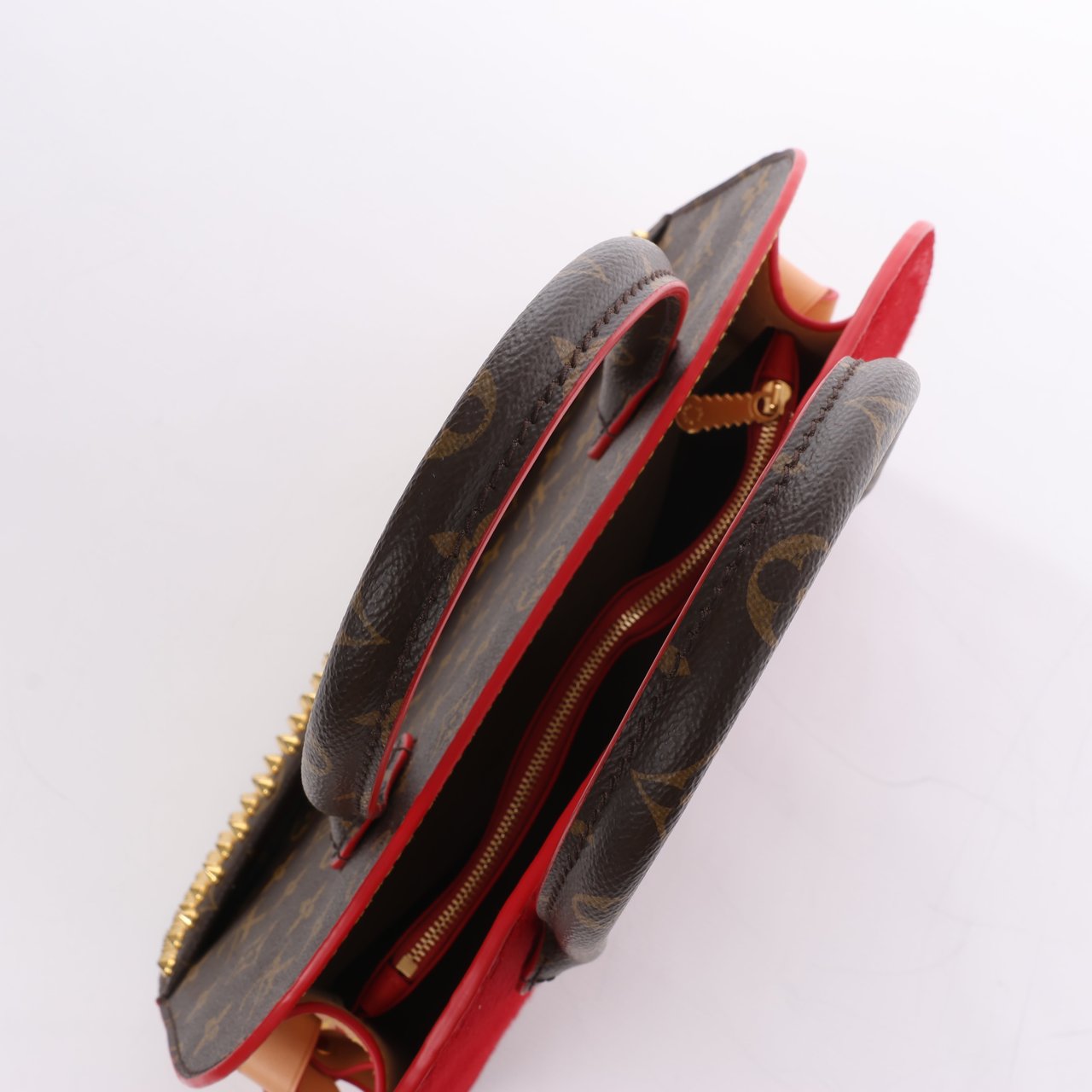 Louis Vuitton Louis Vuitton x Christian Louboutin Monogram Iconoclast Handbag in Brown x Red M41234 Divers