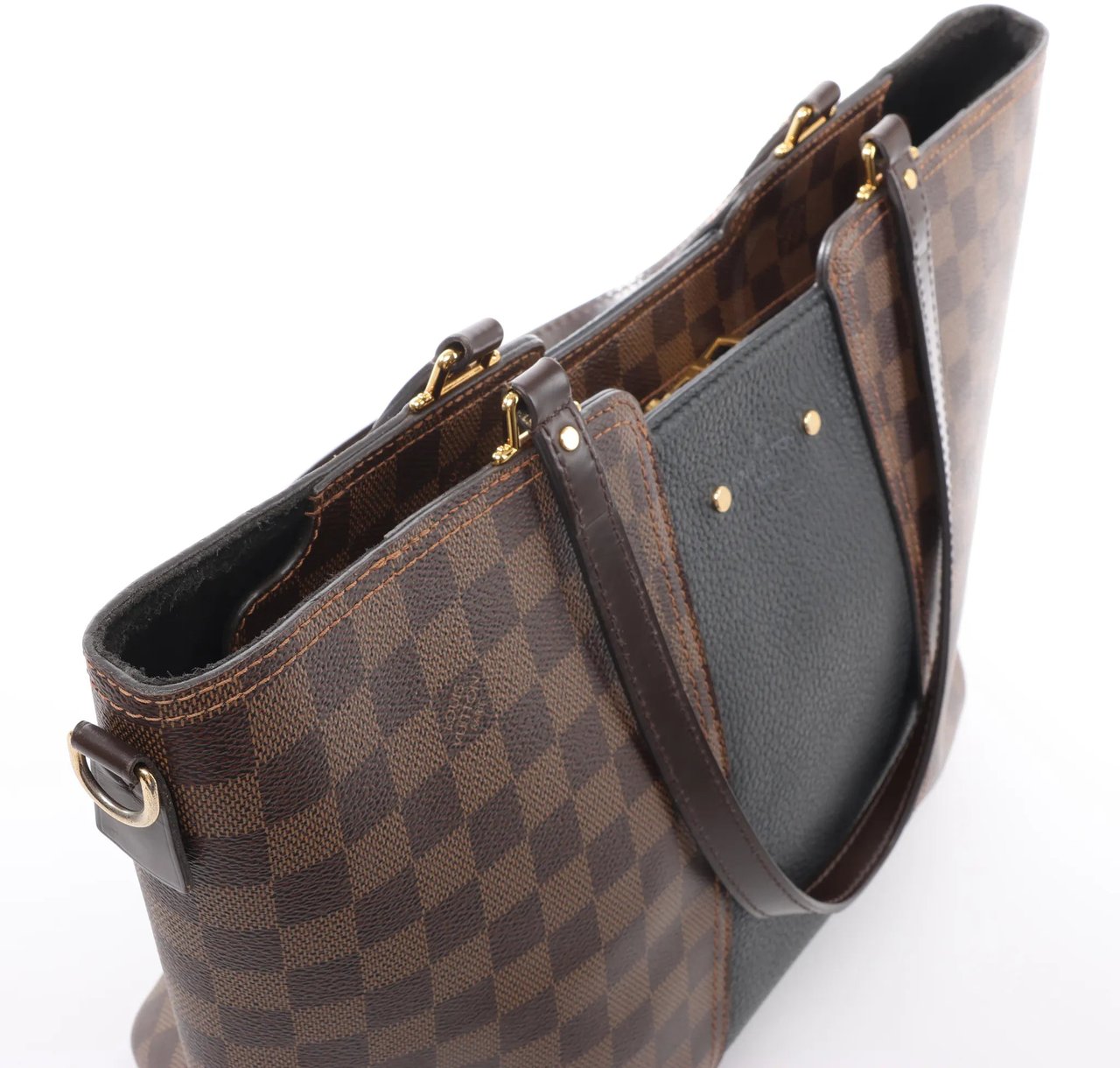 Louis Vuitton Louis Vuitton Jersey MM Damier x Leather 2Way Shoulder Bag in Brown x Black N44023 Divers