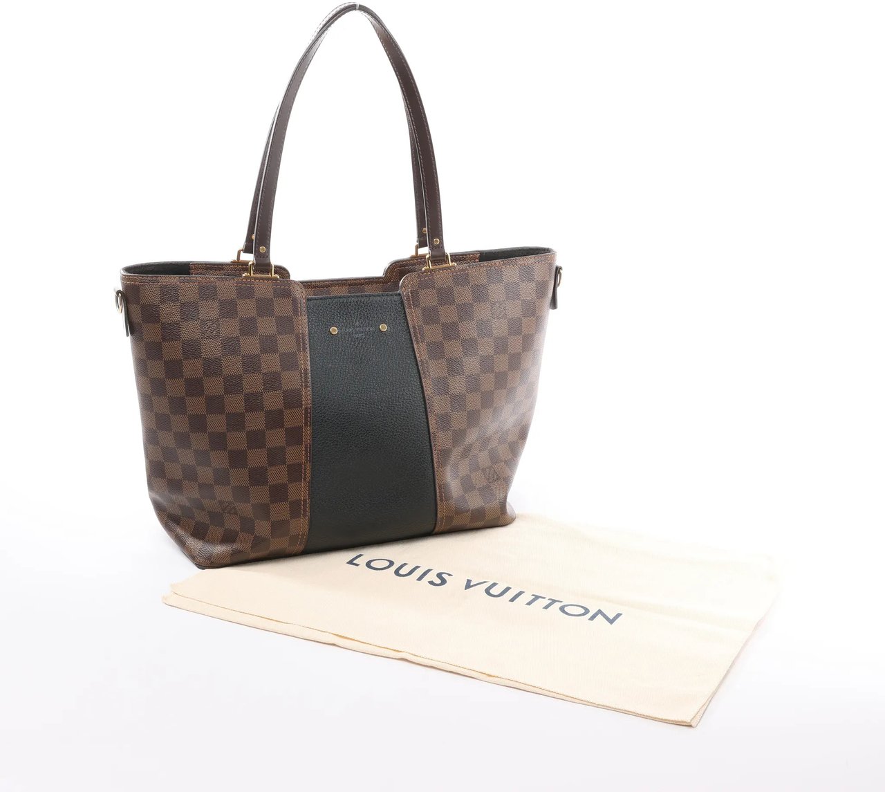 Louis Vuitton Louis Vuitton Jersey MM Damier x Leather 2Way Shoulder Bag in Brown x Black N44023 Divers