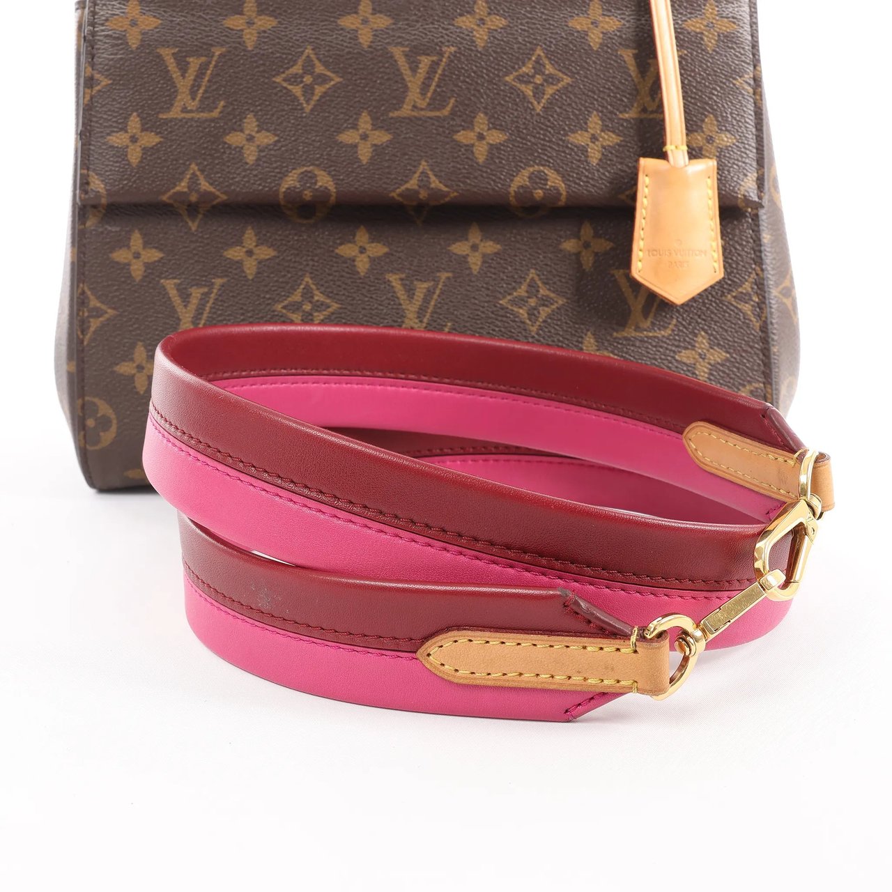 Louis Vuitton Louis Vuitton Cluny BB Monogram Canvas 2Way Handbag in Brown x Pink M42738 Bruin