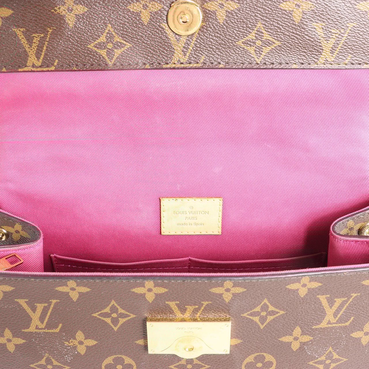 Louis Vuitton Louis Vuitton Cluny BB Monogram Canvas 2Way Handbag in Brown x Pink M42738 Bruin