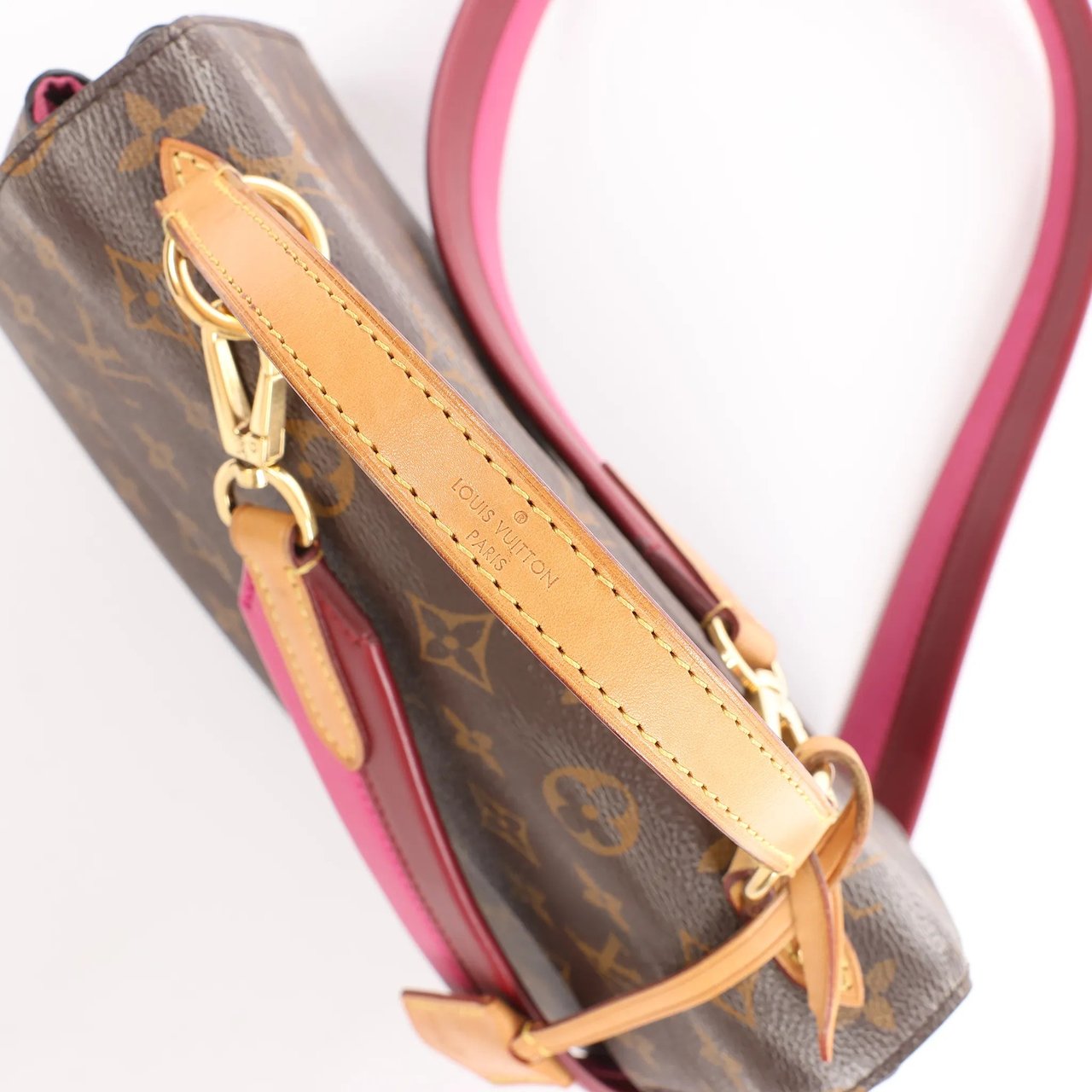 Louis Vuitton Louis Vuitton Cluny BB Monogram Canvas 2Way Handbag in Brown x Pink M42738 Bruin