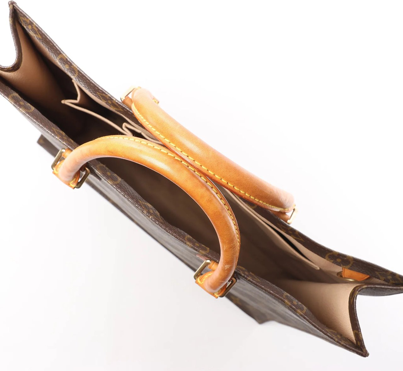 Louis Vuitton Louis Vuitton Sac Plat Monogram Canvas Handbag in Brown M51140 Bruin