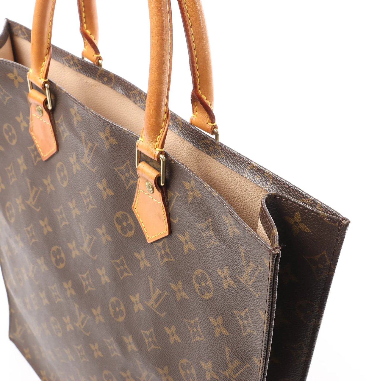 Louis Vuitton Louis Vuitton Sac Plat Monogram Canvas Handbag in Brown M51140 Bruin