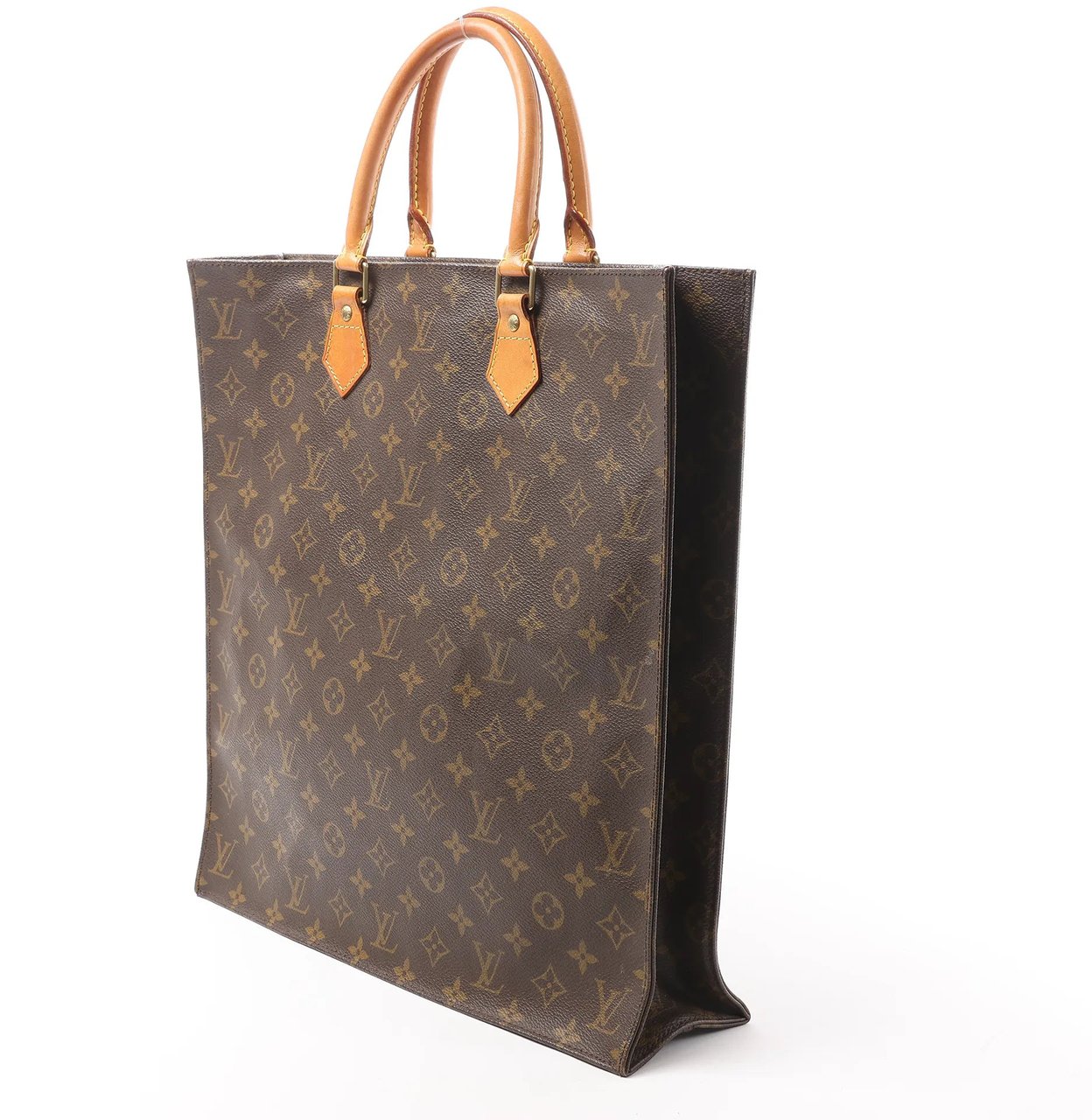 Louis Vuitton Louis Vuitton Sac Plat Monogram Canvas Handbag in Brown M51140 Bruin