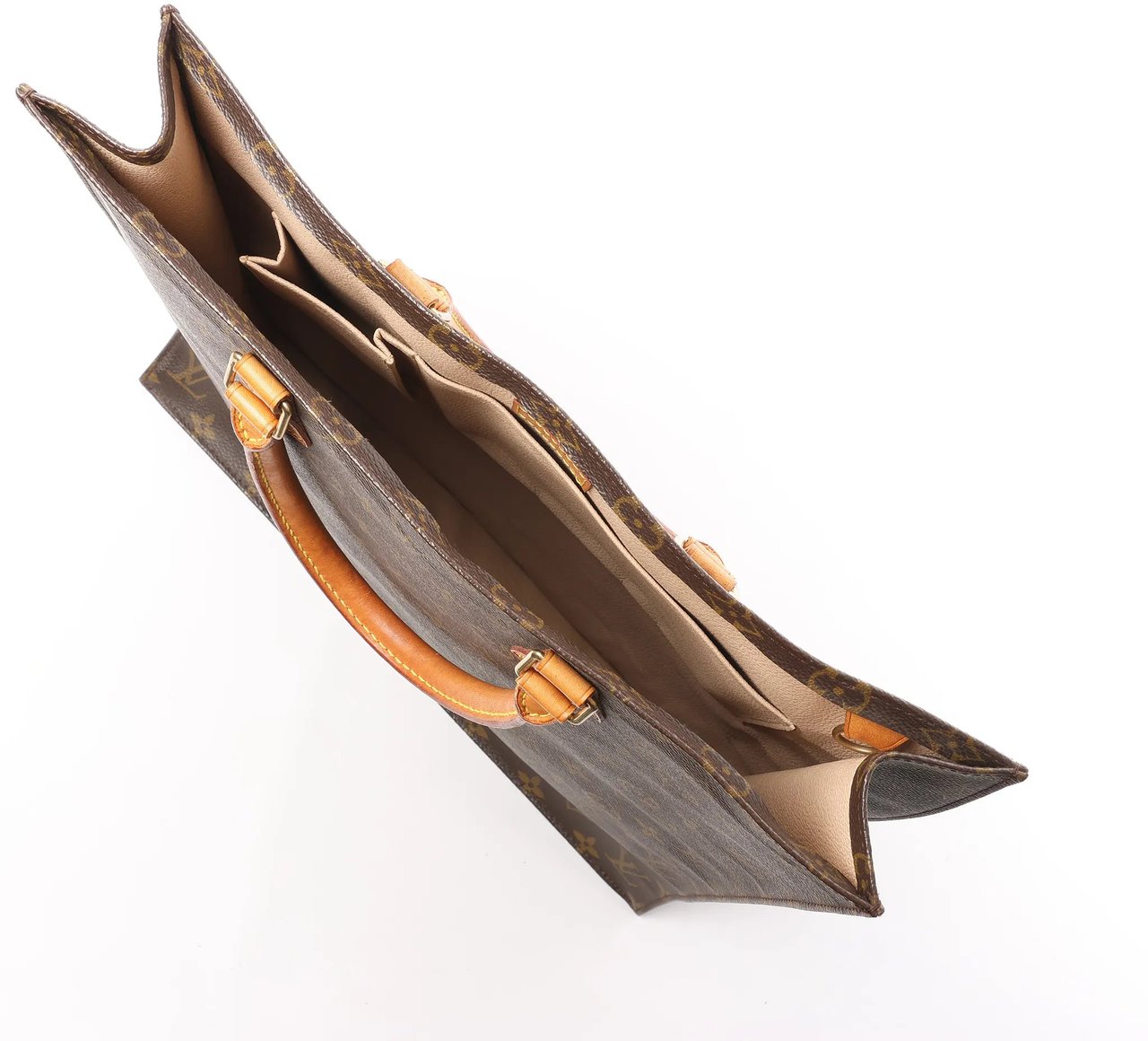 Louis Vuitton Louis Vuitton Sac Plat Monogram Canvas Handbag in Brown M51140 Bruin