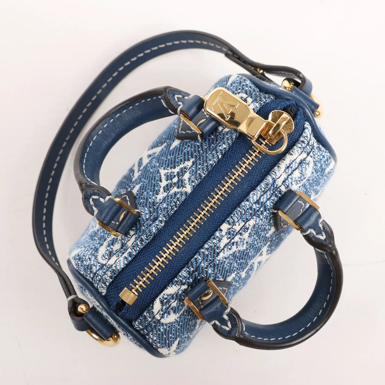 Louis Vuitton Louis Vuitton Speedy Micro Monogram Denim Handbag in Blue Blauw
