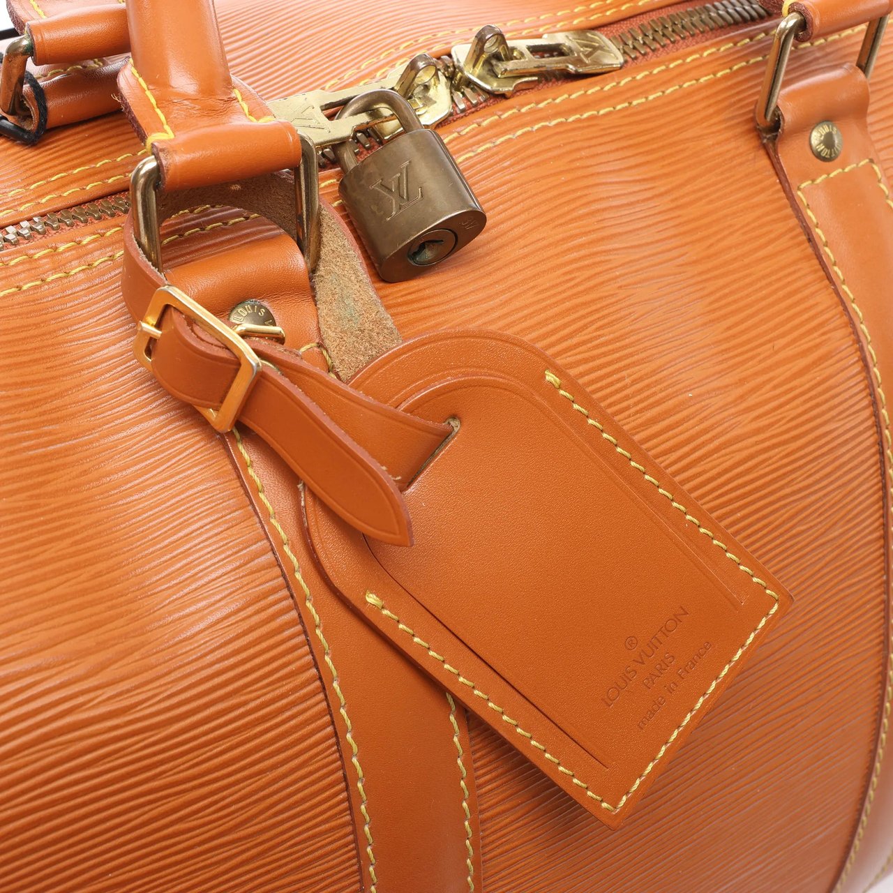 Louis Vuitton Louis Vuitton Keepall 50 Epi Leather Travel Bag in Brown M42968 Bruin