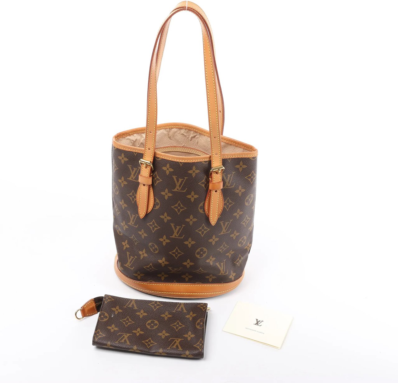 Louis Vuitton Louis Vuitton Bucket PM Monogram Canvas Shoulder Bag in Brown M42238 Bruin