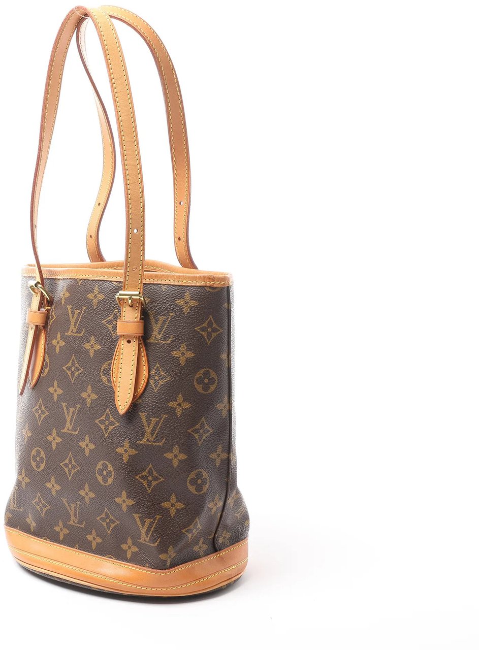 Louis Vuitton Louis Vuitton Bucket PM Monogram Canvas Shoulder Bag in Brown M42238 Bruin