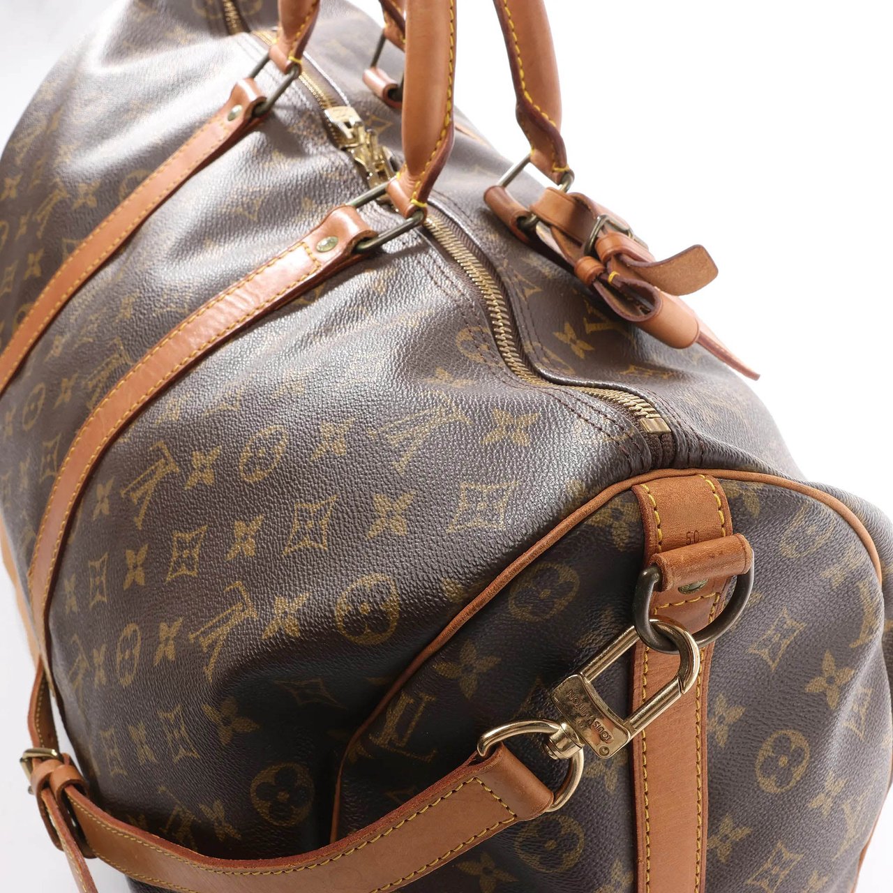 Louis Vuitton Louis Vuitton Keepall Bandoulière 50 Monogram Canvas Travel Bag in Brown M41416 Bruin