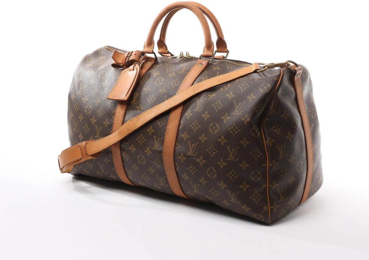 Louis Vuitton Louis Vuitton Keepall Bandoulière 50 Monogram Canvas Travel Bag in Brown M41416 Bruin