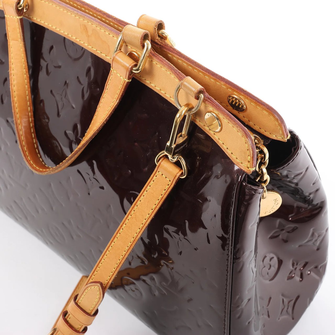 Louis Vuitton Louis Vuitton Blair MM Vernis 2Way Handbag in Amarante M91690 Maroon