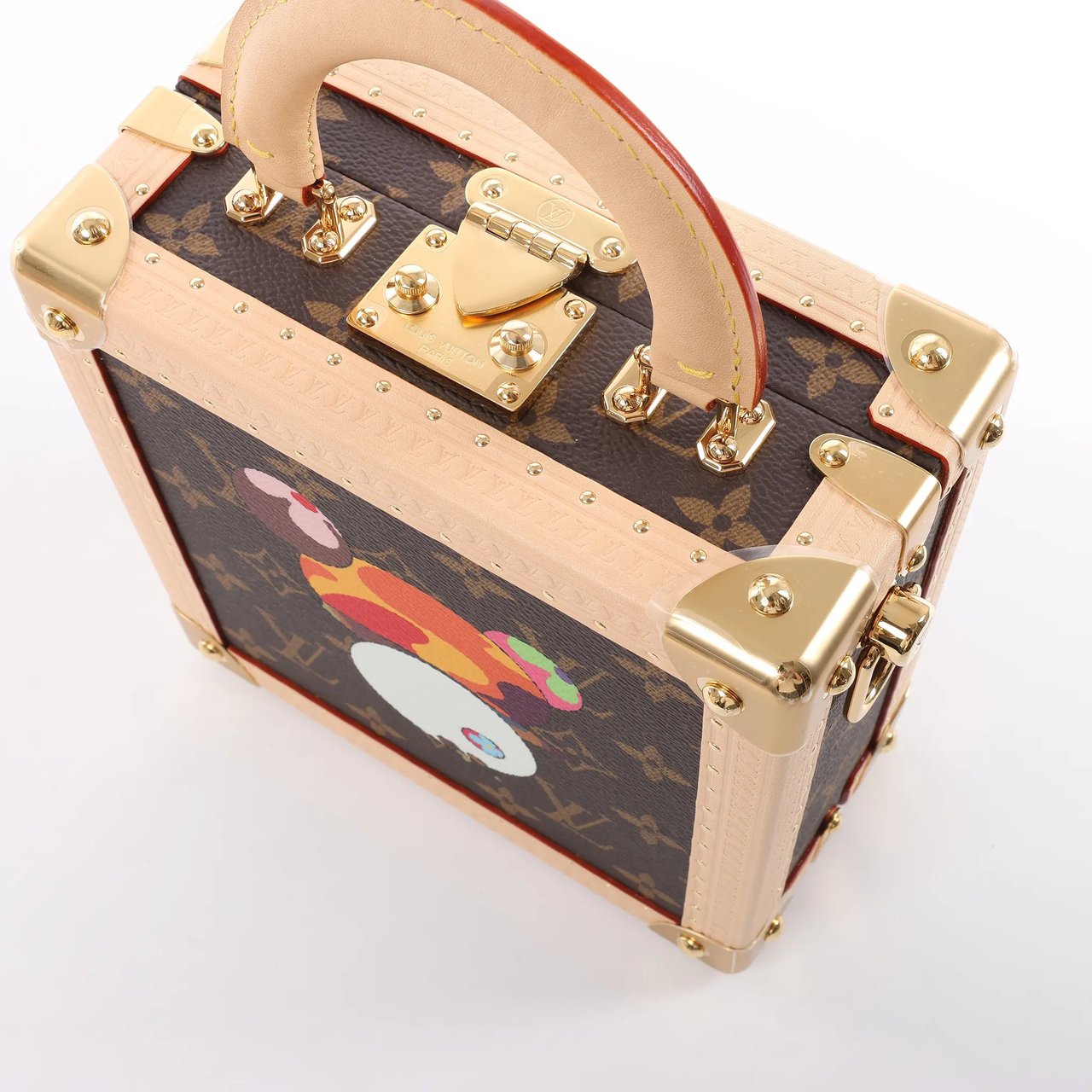 Louis Vuitton Louis Vuitton x Takashi Murakami Mini Square Trunk Handbag in Brown M13127 Bruin