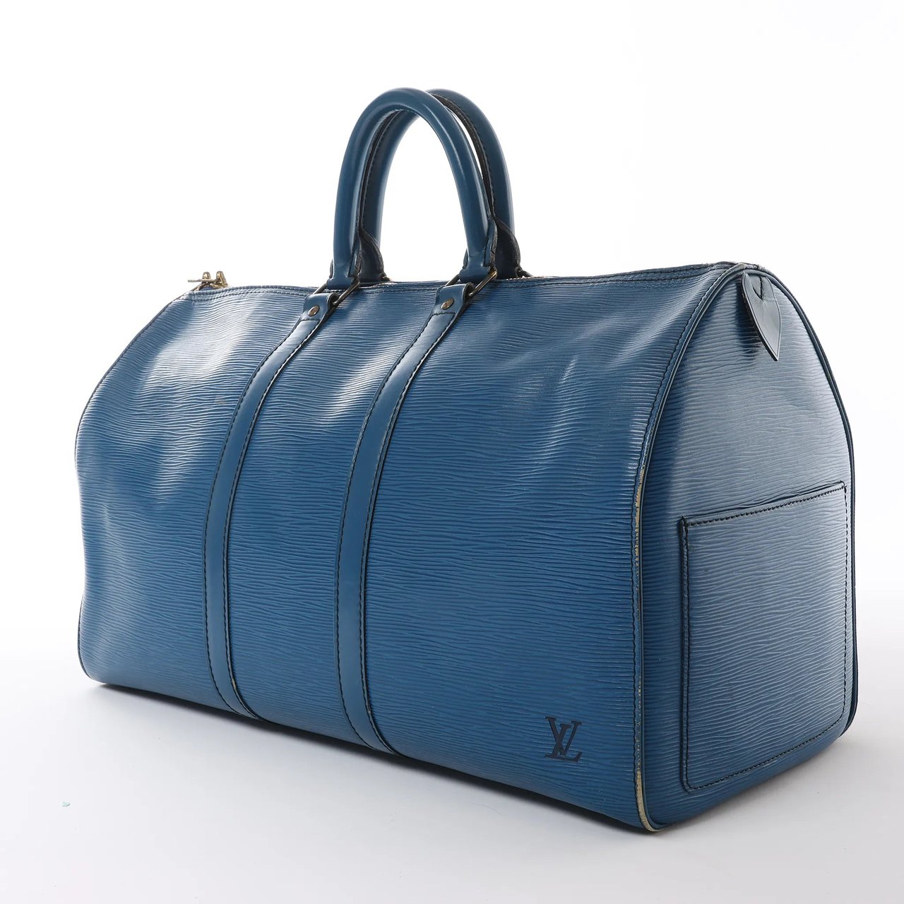 Louis Vuitton Louis Vuitton Keepall 45 Epi Leather Travel Bag in Blue M42975 Blauw