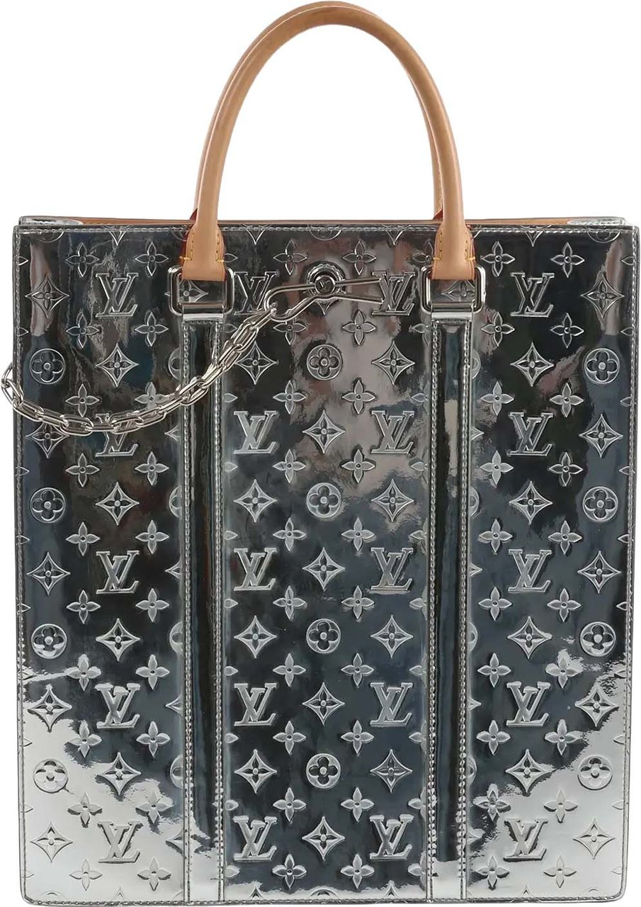 Louis Vuitton Louis Vuitton Sac Plat Limited Edition Monogram Mirror Handbag in Silver M45884 Zilver