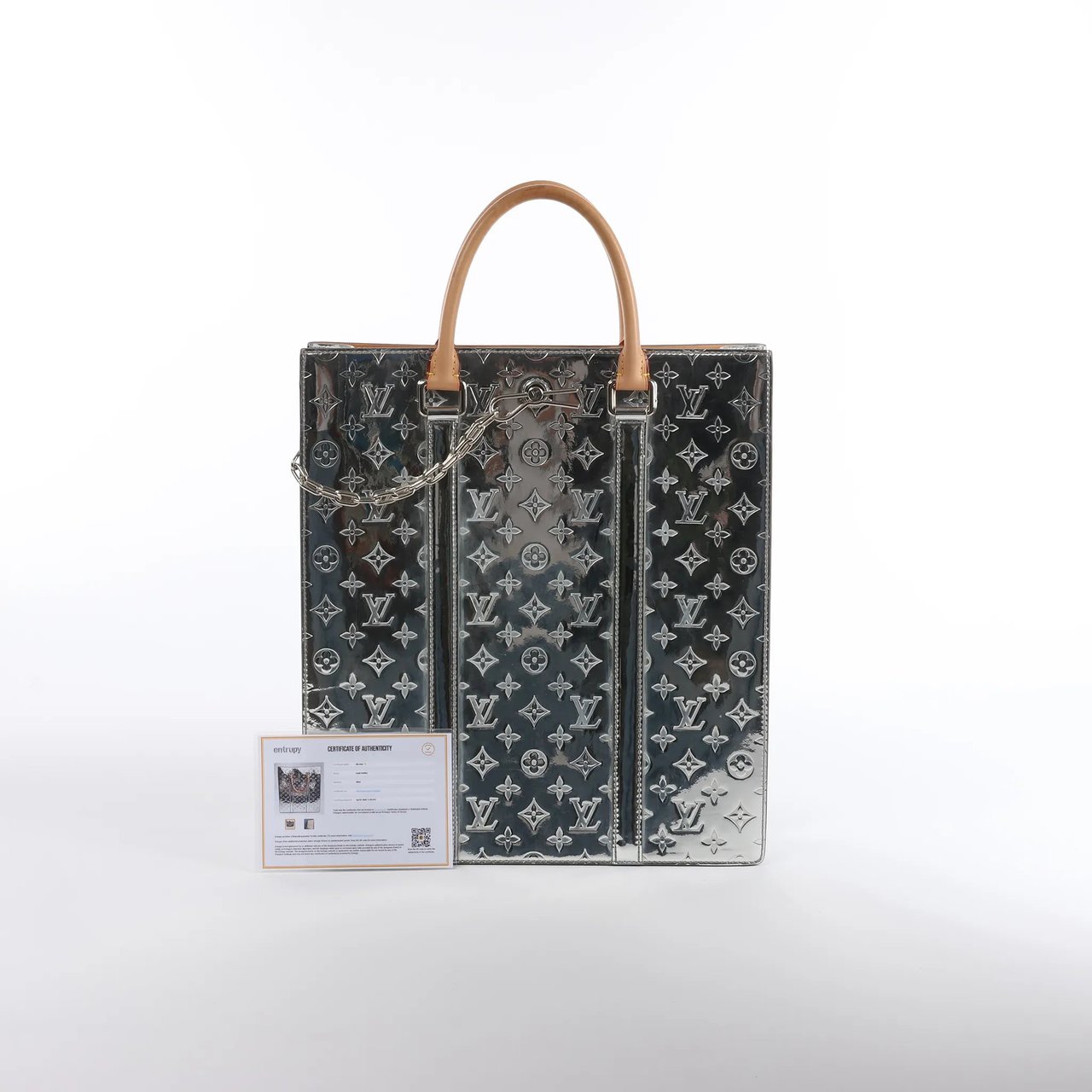 Louis Vuitton Louis Vuitton Sac Plat Limited Edition Monogram Mirror Handbag in Silver M45884 Zilver