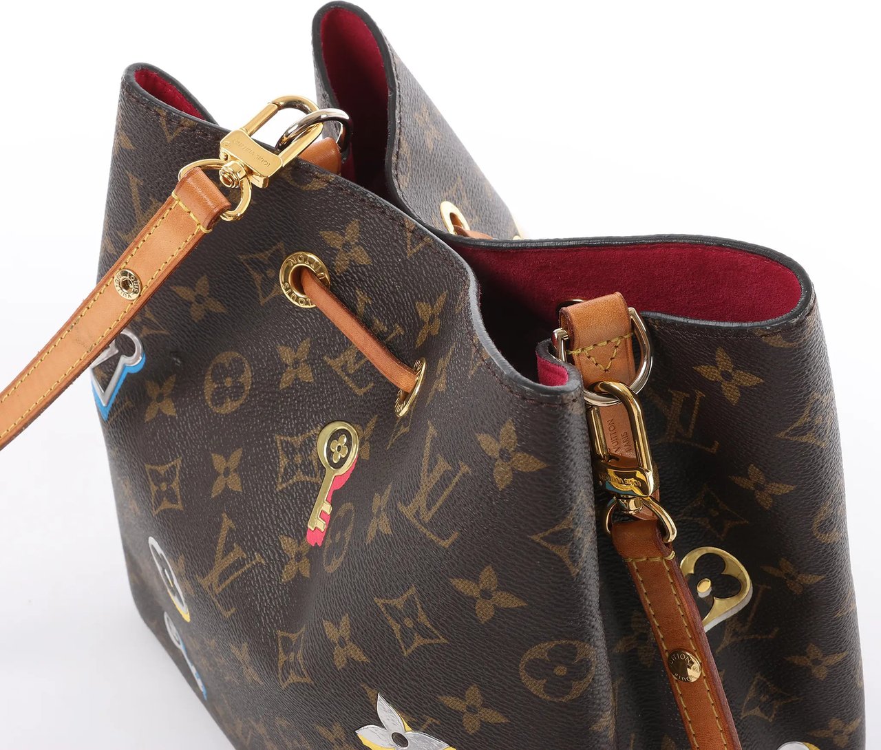 Louis Vuitton Louis Vuitton Neonoe Monogram LOVE LOCK Shoulder Bag in Brown M44369 Bruin