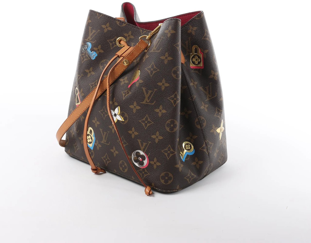 Louis Vuitton Louis Vuitton Neonoe Monogram LOVE LOCK Shoulder Bag in Brown M44369 Bruin