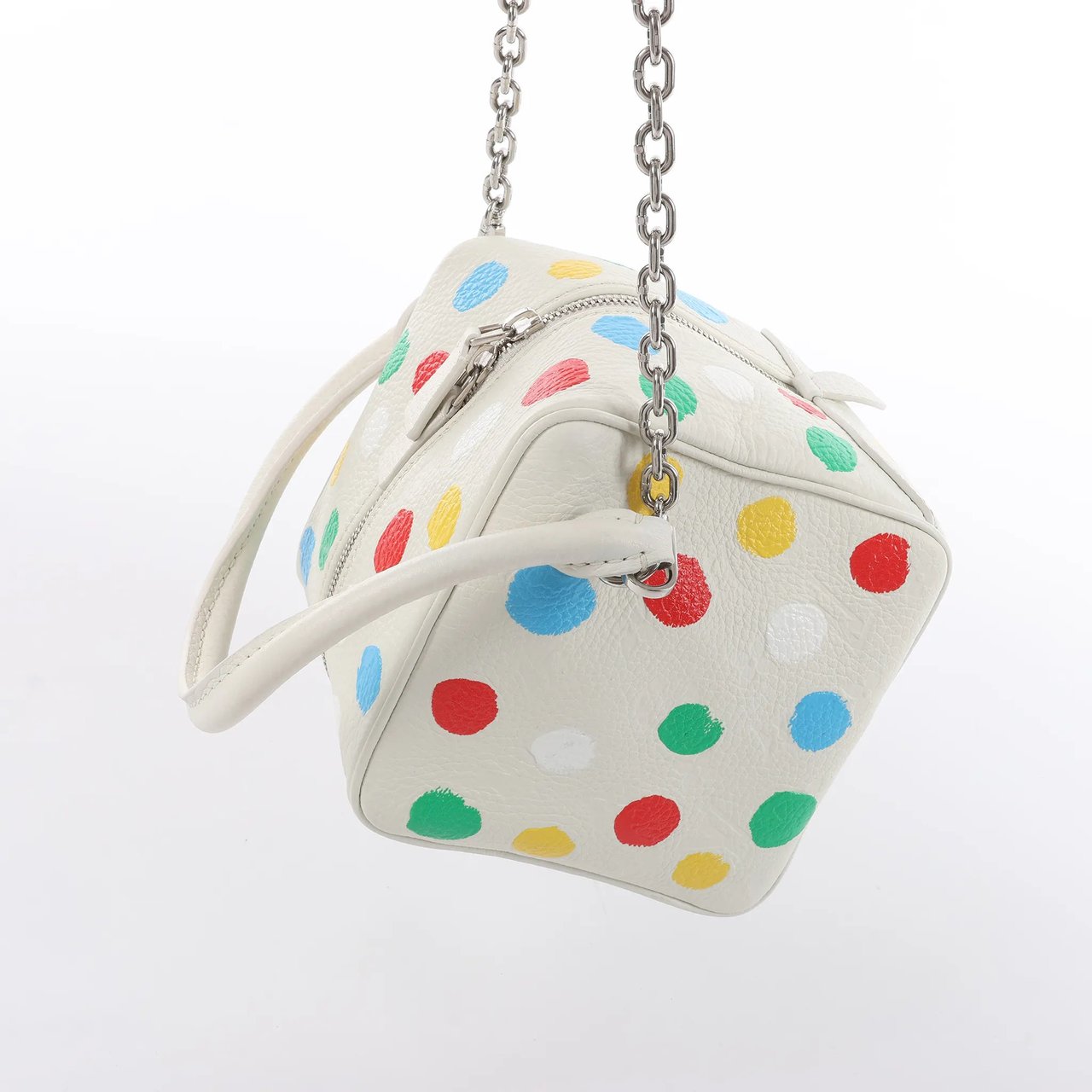 Louis Vuitton Louis Vuitton x Yayoi Kusama Square Bag Leather Handbag in White Wit
