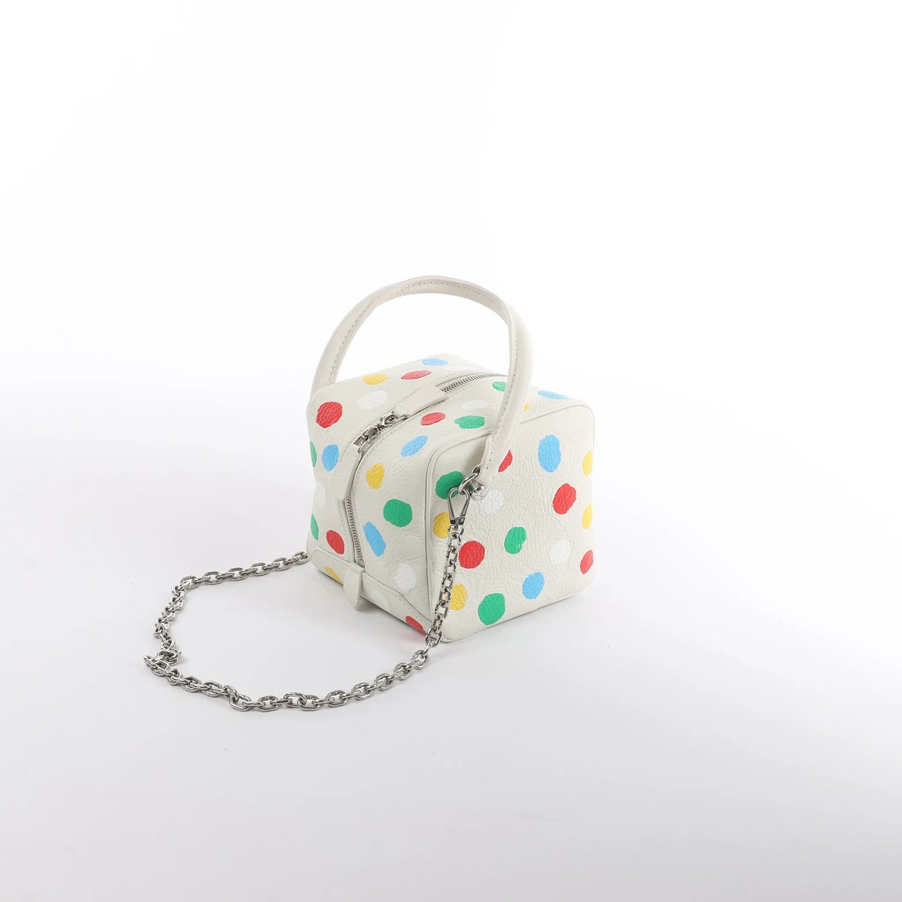 Louis Vuitton Louis Vuitton x Yayoi Kusama Square Bag Leather Handbag in White Wit