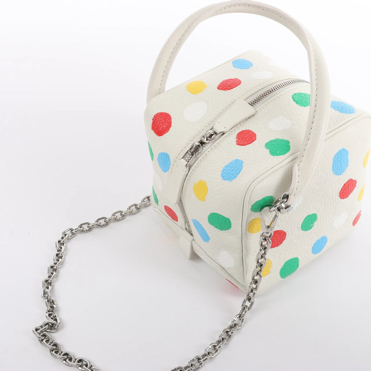 Louis Vuitton Louis Vuitton x Yayoi Kusama Square Bag Leather Handbag in White Wit