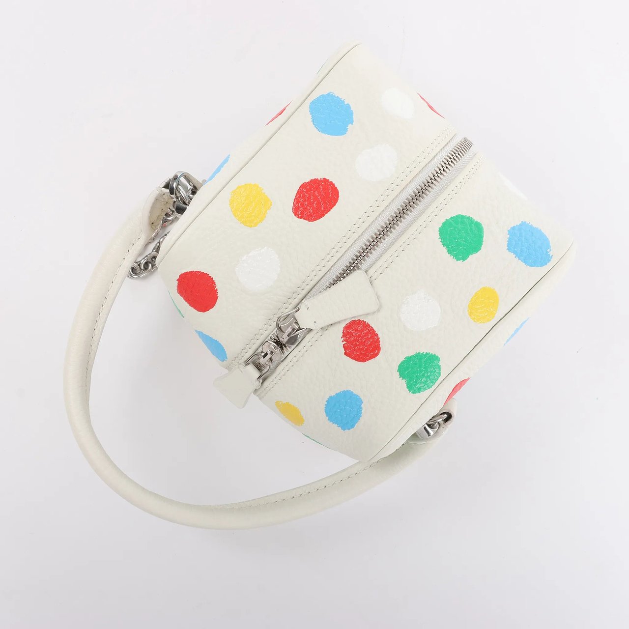Louis Vuitton Louis Vuitton x Yayoi Kusama Square Bag Leather Handbag in White Wit