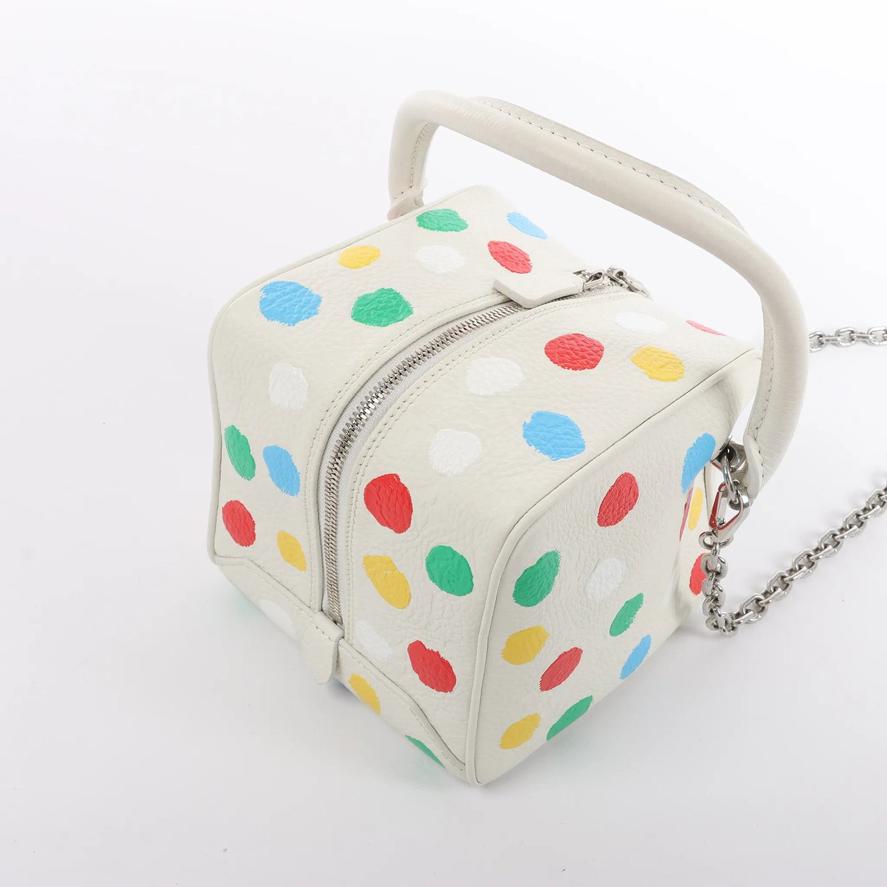 Louis Vuitton Louis Vuitton x Yayoi Kusama Square Bag Leather Handbag in White Wit