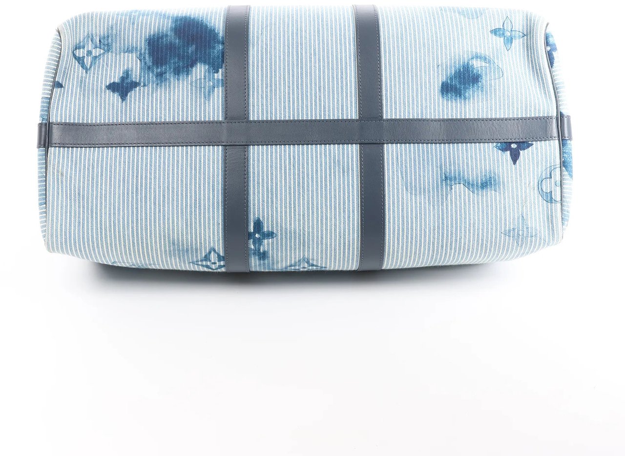 Louis Vuitton Louis Vuitton Keepall Bandoulière 50 Monogram Water Color Travel Bag in Blue x White M57946 Divers