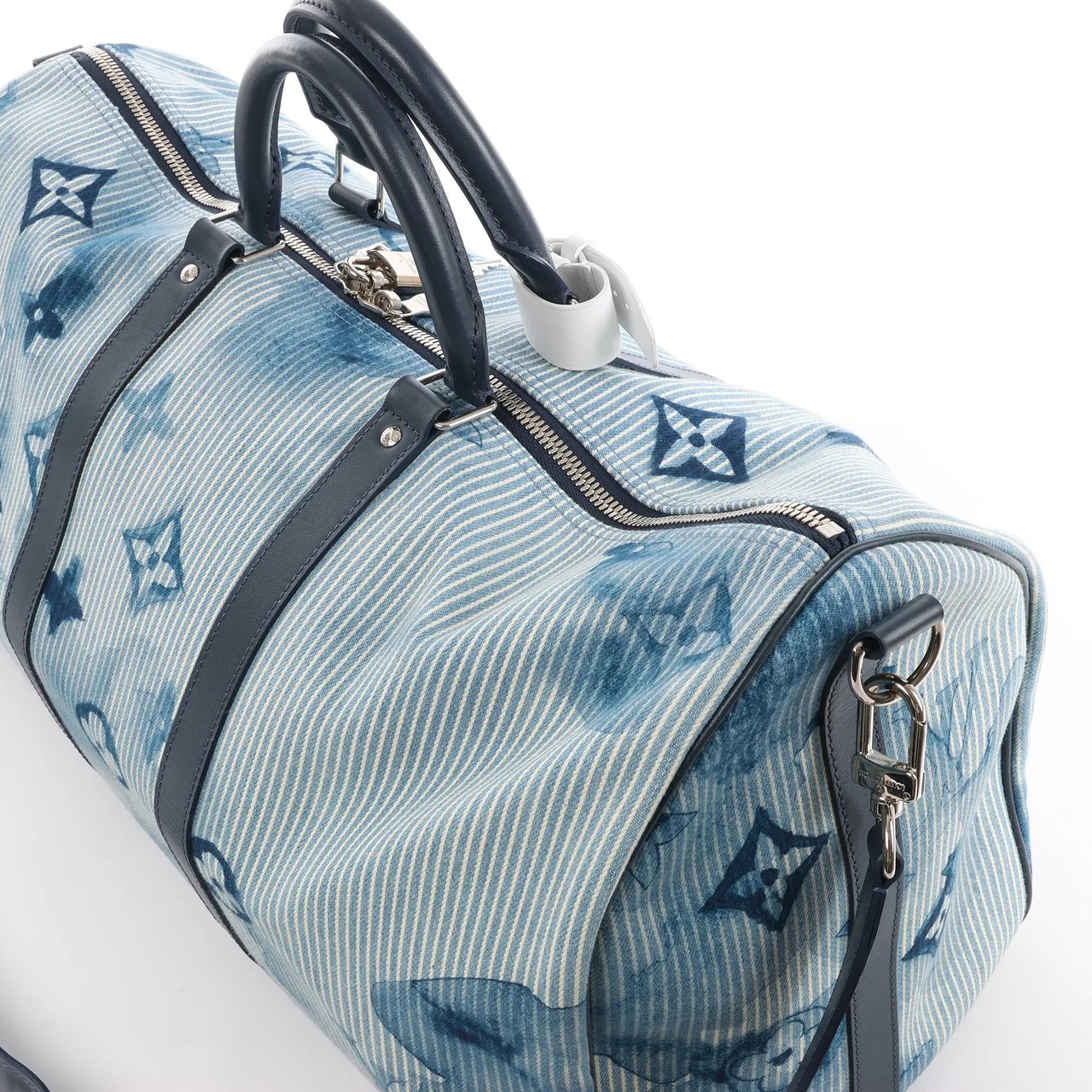 Louis Vuitton Louis Vuitton Keepall Bandoulière 50 Monogram Water Color Travel Bag in Blue x White M57946 Divers