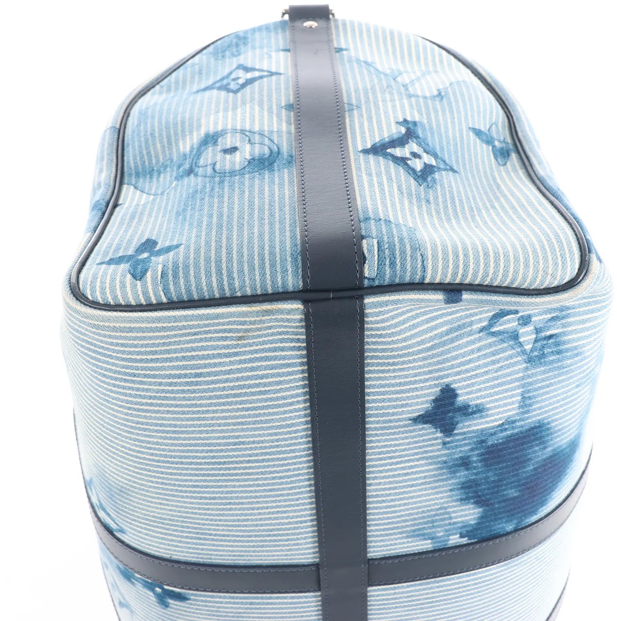 Louis Vuitton Louis Vuitton Keepall Bandoulière 50 Monogram Water Color Travel Bag in Blue x White M57946 Divers