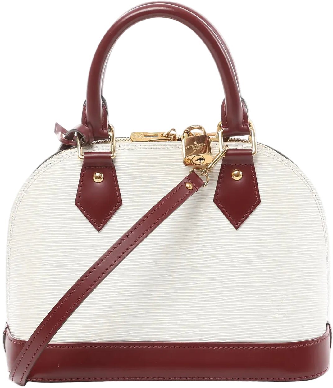 Louis Vuitton Louis Vuitton Alma BB Epi Leather 2Way Handbag in White x Burgundy M53589 Divers