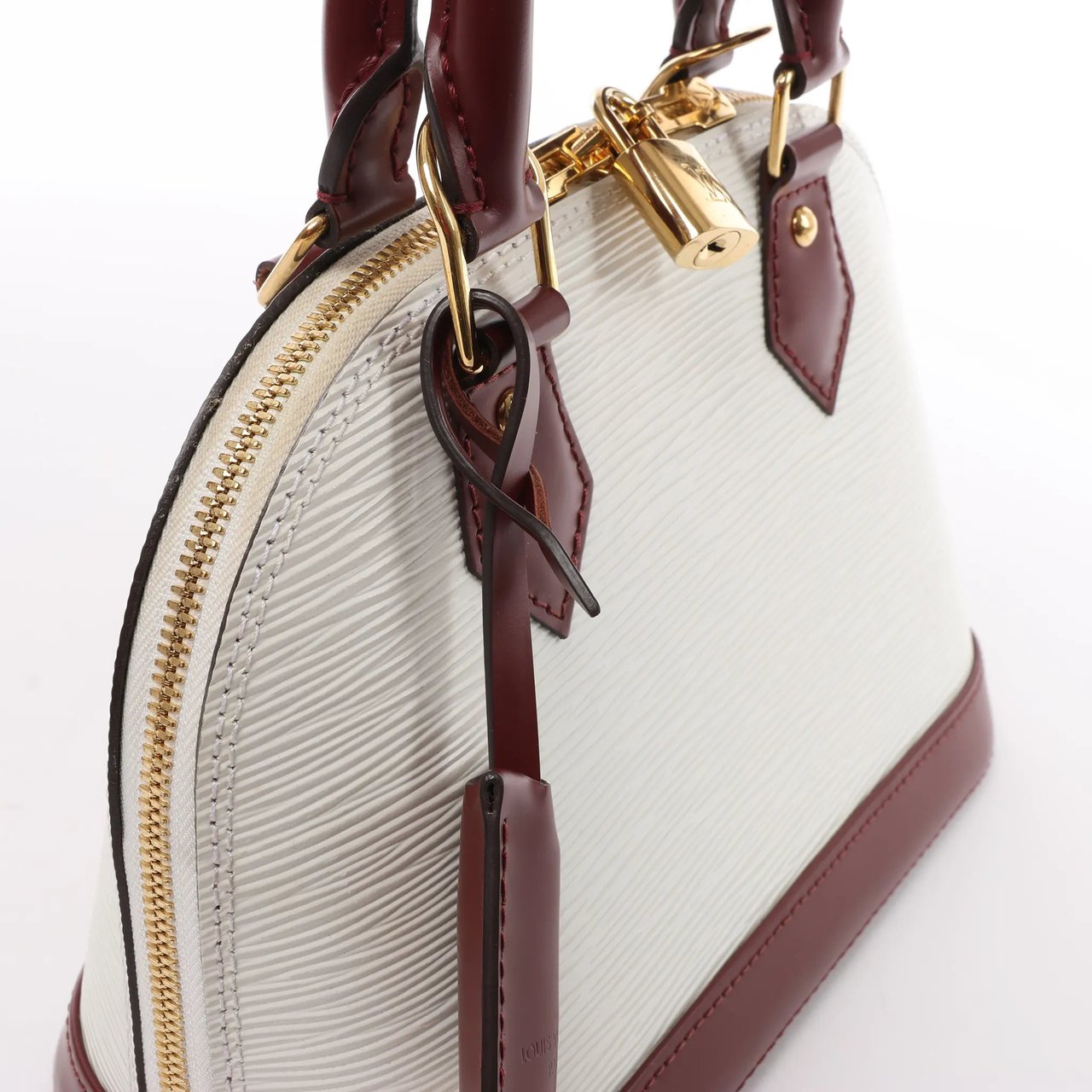 Louis Vuitton Louis Vuitton Alma BB Epi Leather 2Way Handbag in White x Burgundy M53589 Divers