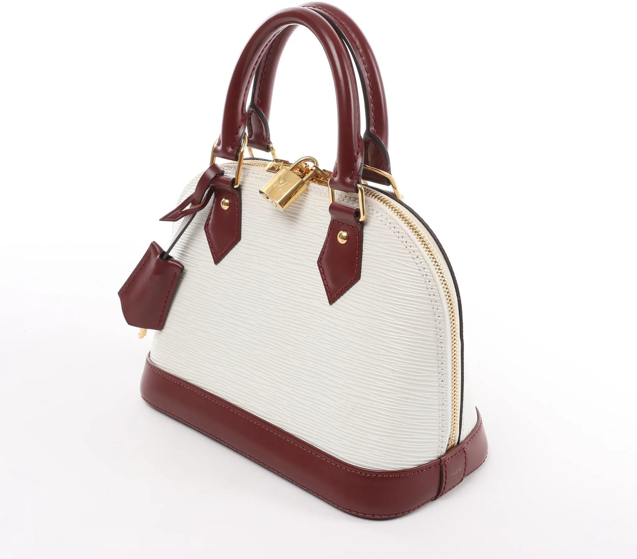 Louis Vuitton Louis Vuitton Alma BB Epi Leather 2Way Handbag in White x Burgundy M53589 Divers
