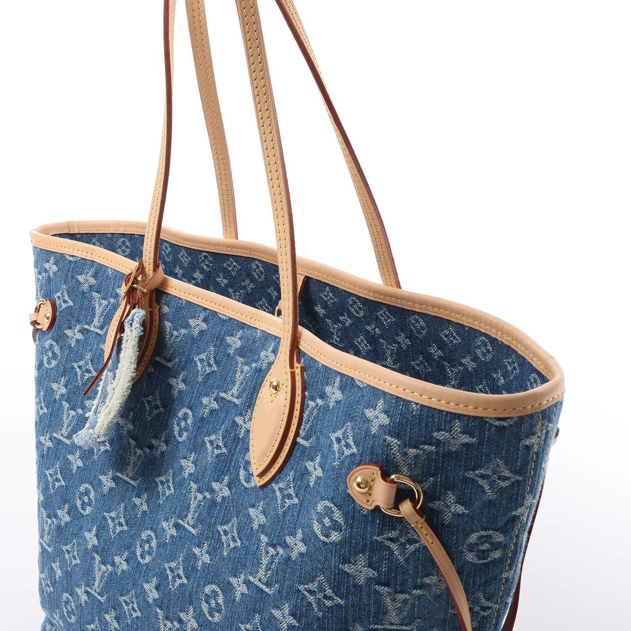 Louis Vuitton Neverfull MM Monogram Denim Shoulder Bag in Blue M13192 Blauw