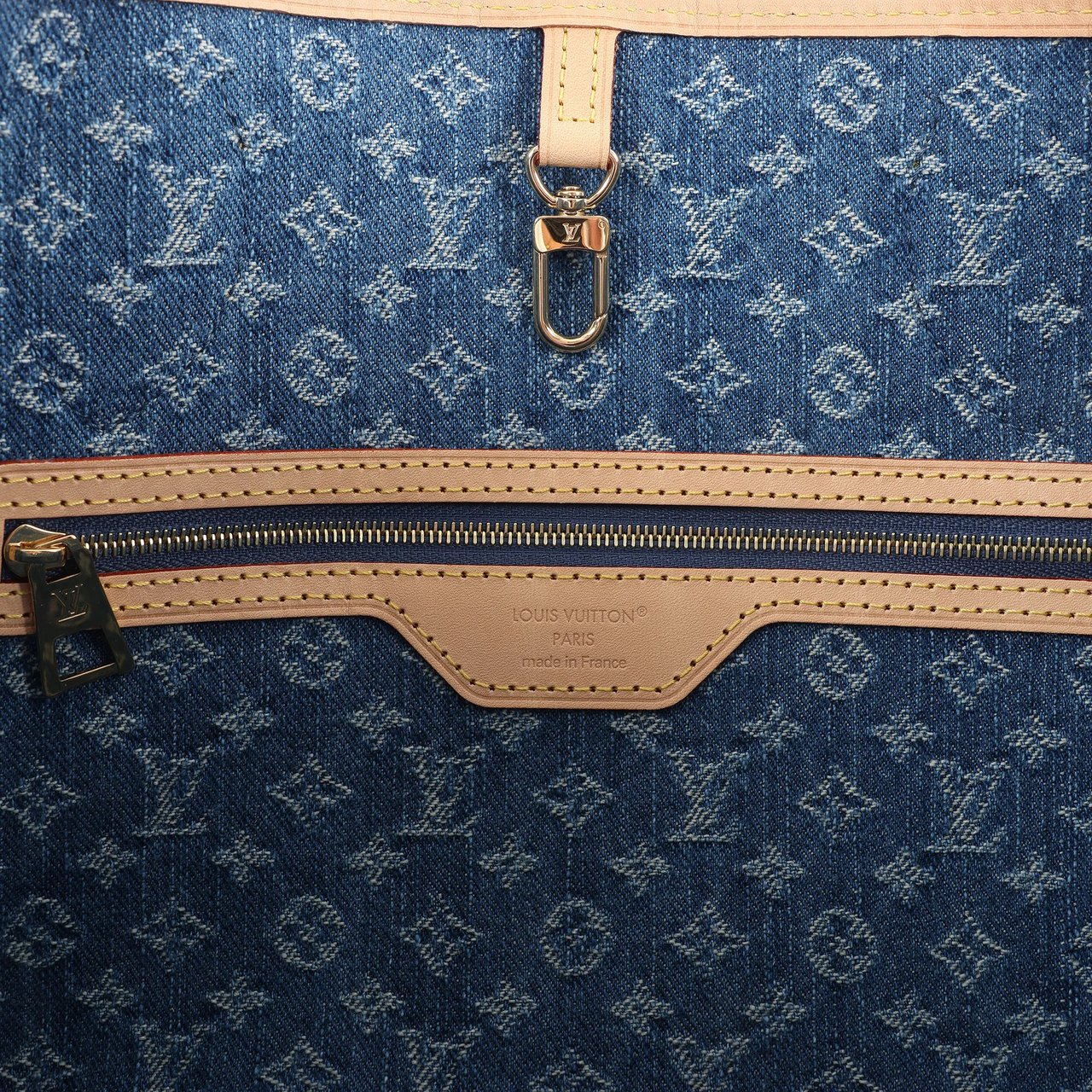 Louis Vuitton Neverfull MM Monogram Denim Shoulder Bag in Blue M13192 Blauw