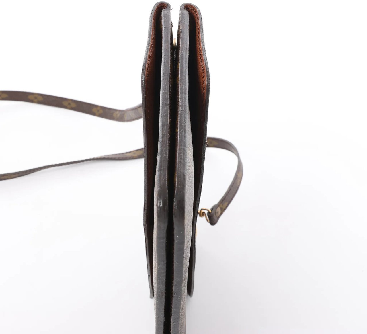 Louis Vuitton Louis Vuitton Double Lava Monogram Canvas Crossbody Bag in Brown M51815 Bruin